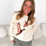 Flying Duck Duo Knit Cream Sweater