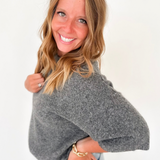 Charcoal 1/2 Sleeve Knit Sweater