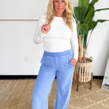 Blue Wide Leg Everyday Sweatpants