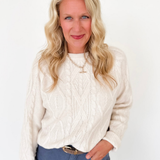 Cream Cable Knit Sweater