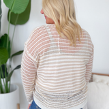 Aria Cream/Ivory Long Sleeve Knit Top