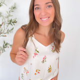 Vivian Floral White Tank Top