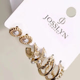 Pearl Hoop & Stud Trio Earrings