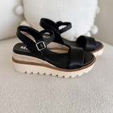 Black Raffia MIA Wedge