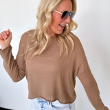 Lightweight Coffee Knit Pullover