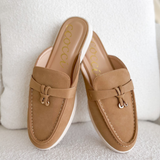 Irene Suede Tan Mules