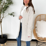 Cream/Taupe Brushed Fabric Lightweight Cardigan