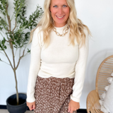 Ivory Soft Knit Long Sleeve Sweater