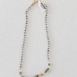 Grey Beaded Stone Necklace