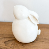 Small Antique White Resin Bunny