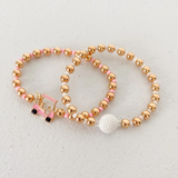 Gold & Golf 2 Beaded Bracelet Stack