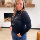 Mock Neck Classic Black Sweater