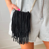 River Fringe Metal Chain Purse