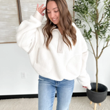 Sherpa Mock Neck Quarter Zip Pullover