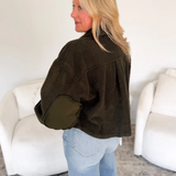 Olive Fleece Oversized Jacket