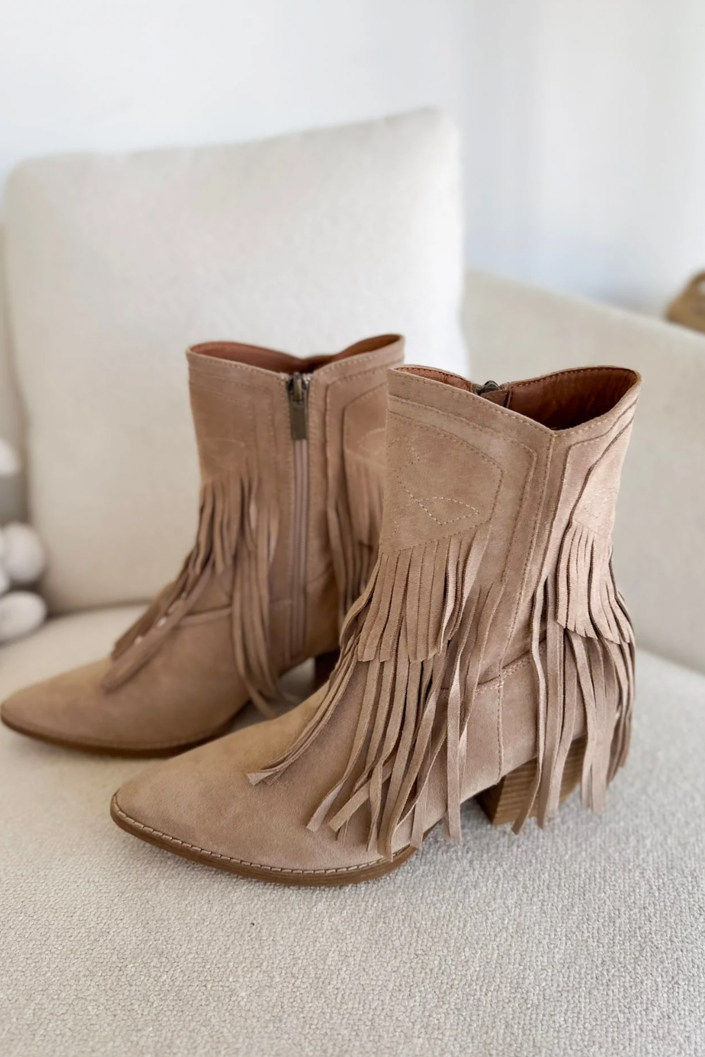 Suede Fringe Western Boots