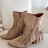 Suede Fringe Western Boots