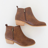 Distressed Tan Ankle Booties