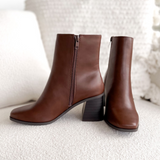 Callie Brown Square Toe Boots