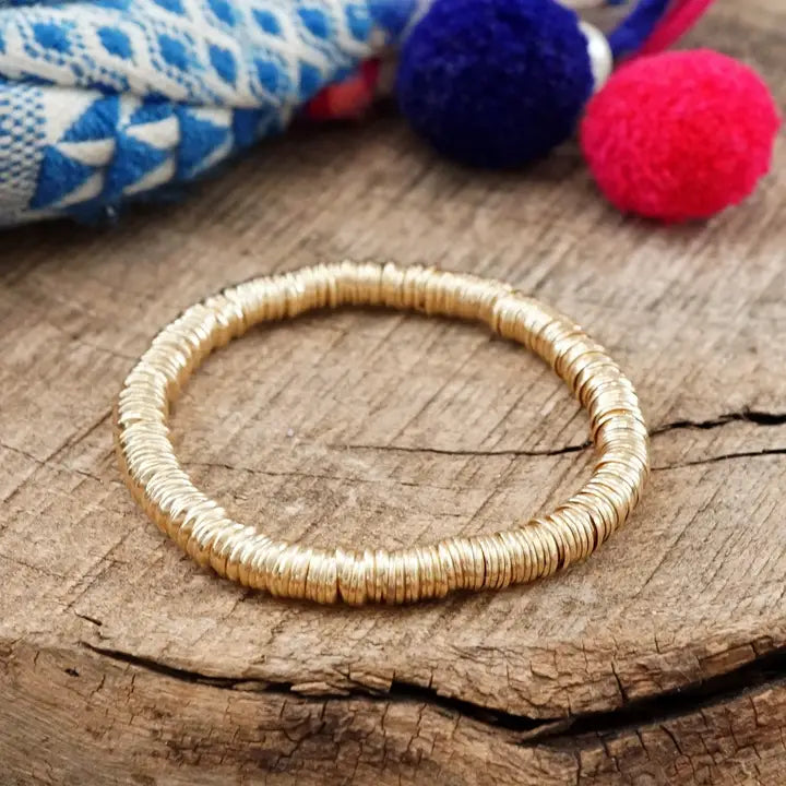 Heishi Disc Boho Beaded Stretchy Bracelet
