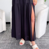 Makenna Tiered Black Maxi Dress