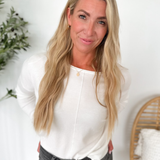 Ivory Drop Shoulder Knit Top