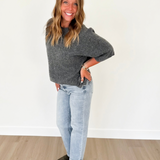 Charcoal 1/2 Sleeve Knit Sweater