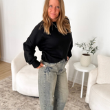 Black Soft Knit Relaxed Fit Sweater