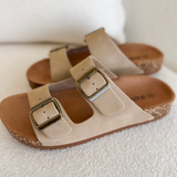 Light Buckle Strap Suede Sandals
