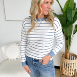 Lightweight Striped Crewneck Top (2 colors)