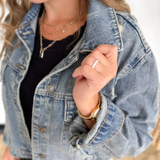 Distressed Cropped Denim Jacket