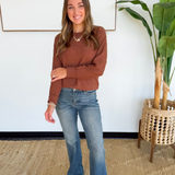 Rust Waffle Knit Sweater