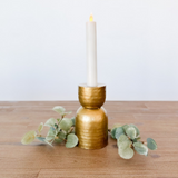 Hammered Metal Candle Holders- Antique Gold