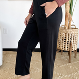 Lainey Elastic Waist Straight Leg Pants (2 Colors)