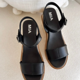 Black Raffia MIA Wedge
