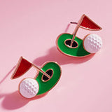 Enamel Golf Stud Earrings