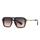 Retro Double Beam Square Frame Sunglasses