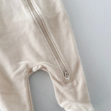 Oatmeal Velour Footie