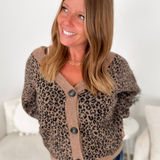 Brown Leopard Button Cardigan