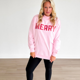 Merry Pink Reversable Mock Neck Sweatshirt