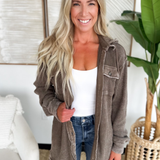 Waffle Knit Button Up Hooded Shacket (3 Colors)