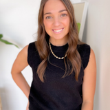 Black Knit Sweater Vest Top