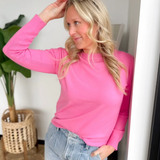 Lightweight Pink Crewneck Top