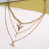 Bull Horn Multi-Layer Necklace