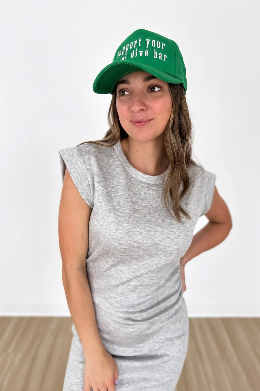 Cinched Waist Sleeveless Mini Dress-Heather Grey