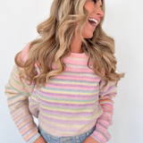Rainbow Striped Knit Sweater