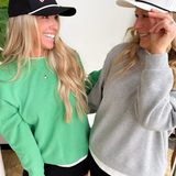 Heather Grey Faux Layered Crewneck