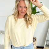 Butter Yellow Soft Knit Boxy Sweater