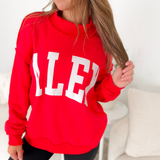 Red Alex Mock Neck Sweatshirt