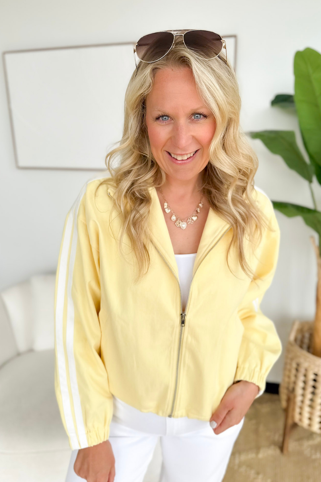 Yellow Zip Up Athletic Jacket